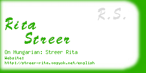 rita streer business card